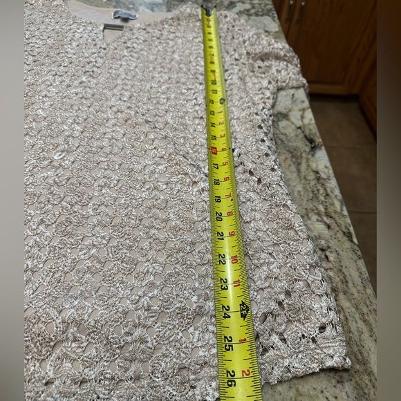 JM Collection Taupe 3/4 Sleeve Layered Blouse - Picture 9 of 12